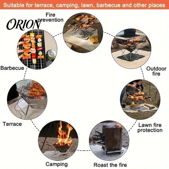 Foldable Fireproof Mat Outdoor Fiberglass Mat, Heat-Resistant Flame Retardant Heat Resistant Pad, Grill BBQ Firepit Fireplace Blanket