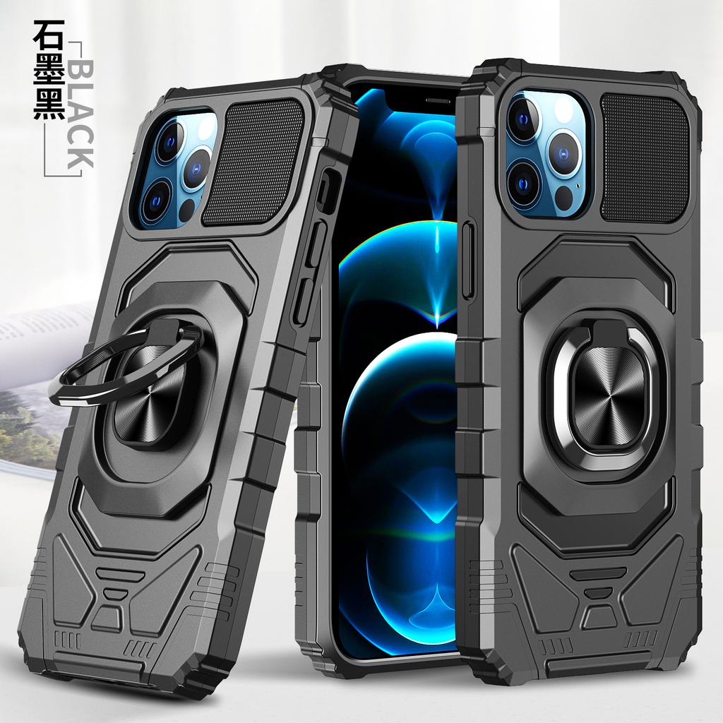 Applicable To Iphone15pro Alliance Armor Series Mobile Phone Case Wholesale Military Anti-drop Ring Bracket Case