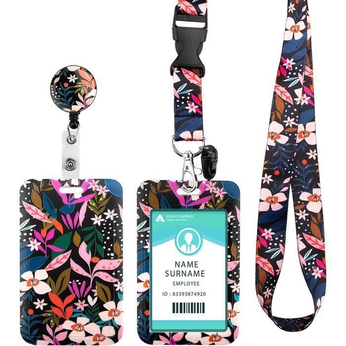 Porte Badge - MARSEE - Cordon Tour de Cou - 100% Polyester - 5 Couleurs - Doux et Résistant