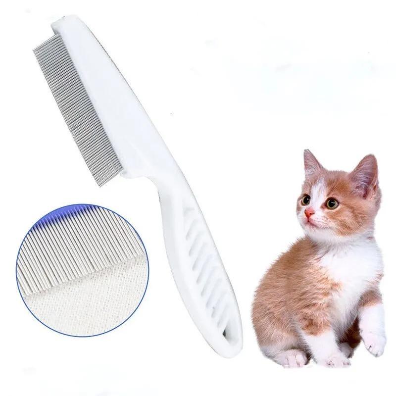 Pet Flea Comb Dog Cat Universal Hair Removal Brush Portable Stainless Steel Comb Dense Teeth Inline Combs Pets Grooming Supplies