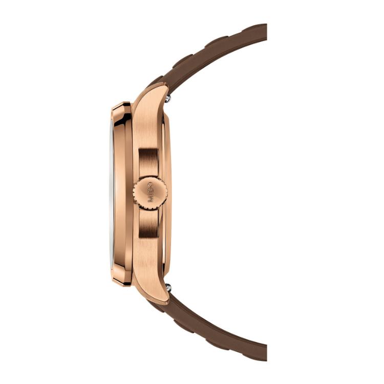 Mido Helmsman Series TV Watch Automatic Mechanical Movement 100 Meters Watch 40*39.2mm Brown Dial Stainless Steel Case Rubber Strap M049.526.37.291.00