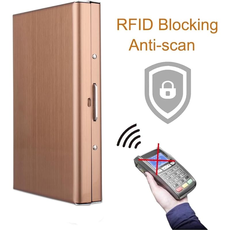 Stealodeal Rose Gold Rfid Protector Metal Debit/Credit/Atm 8 Slots Men & Women Card Holder Purse золотой