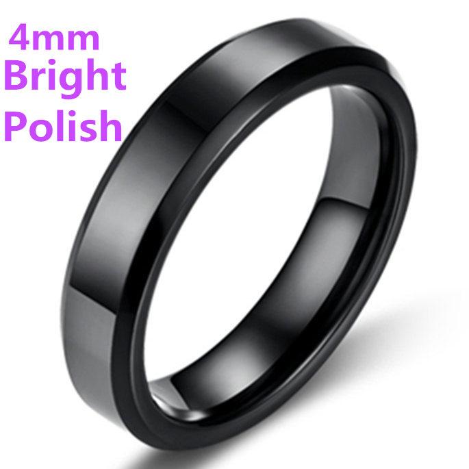 4-8mm Bright and Dull Polish Silver Stainless Steel For Men and Women Couple Ring