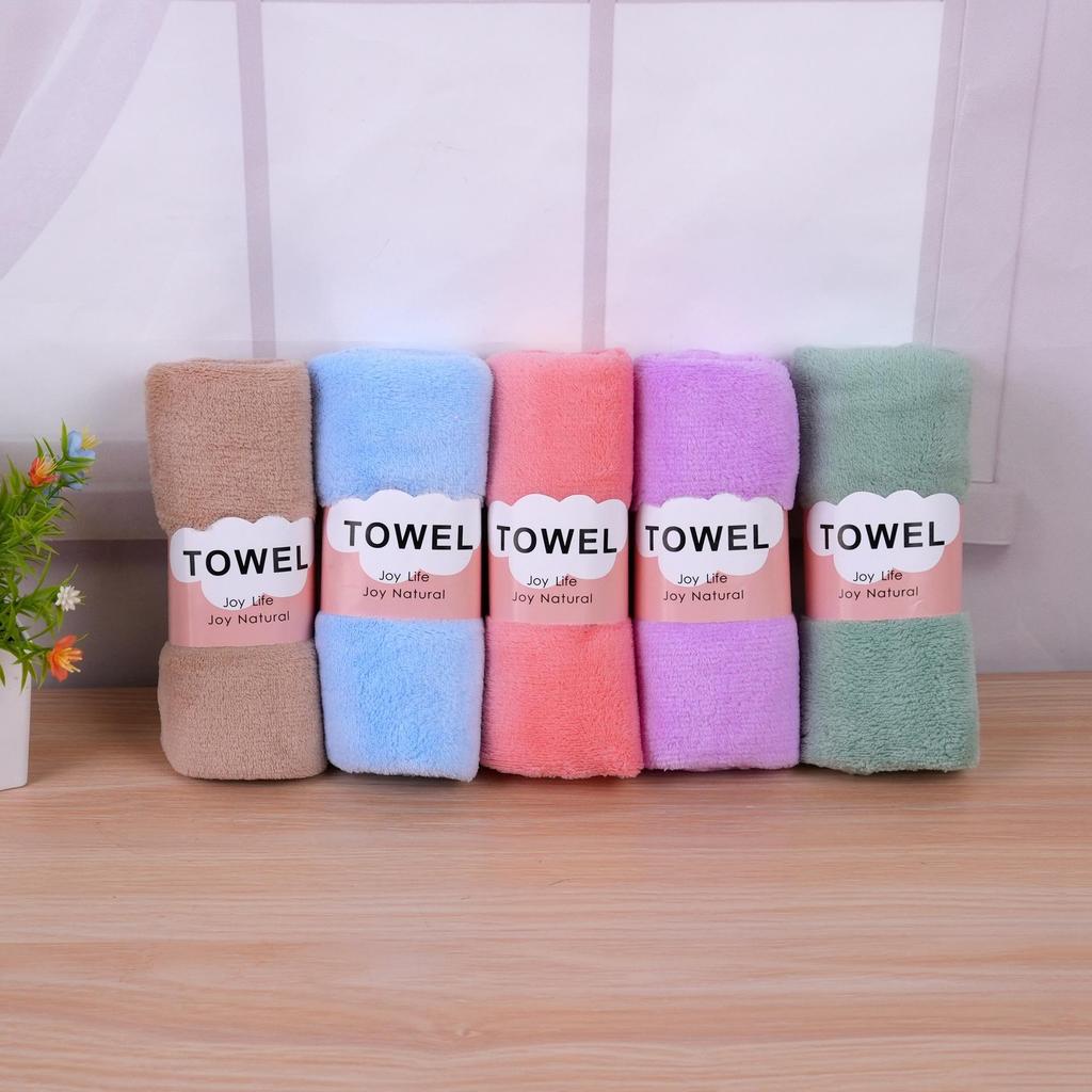 Coral Fleece Striped Children's Soft Absorbent Towel for Face and Hair Drying