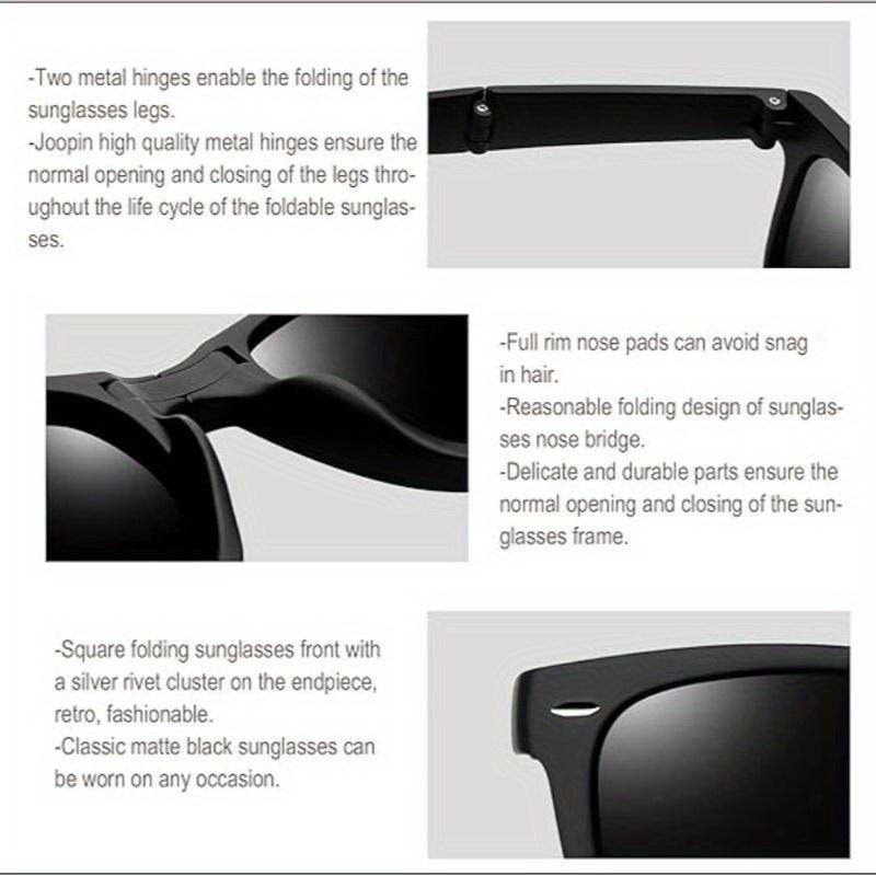 Vintage Folding Sunglasses Men Brand Designer Eyewear Women's Fold Fashion Square Portable Outdoor Sport Sun Glasses Male