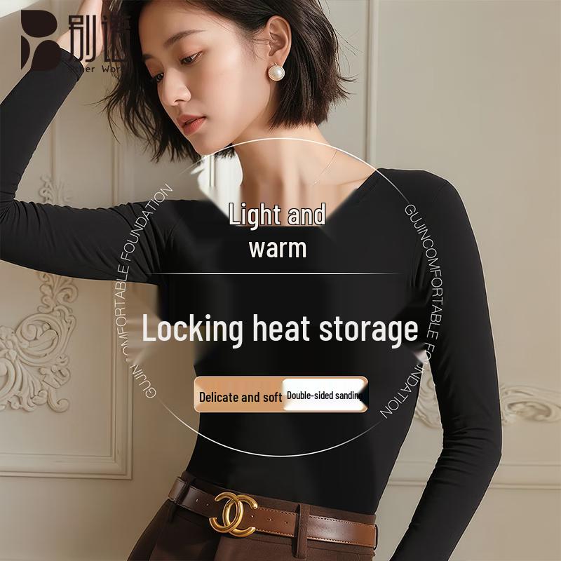 Women's Winter Thermal Brushed Round Neck Base Layer Top