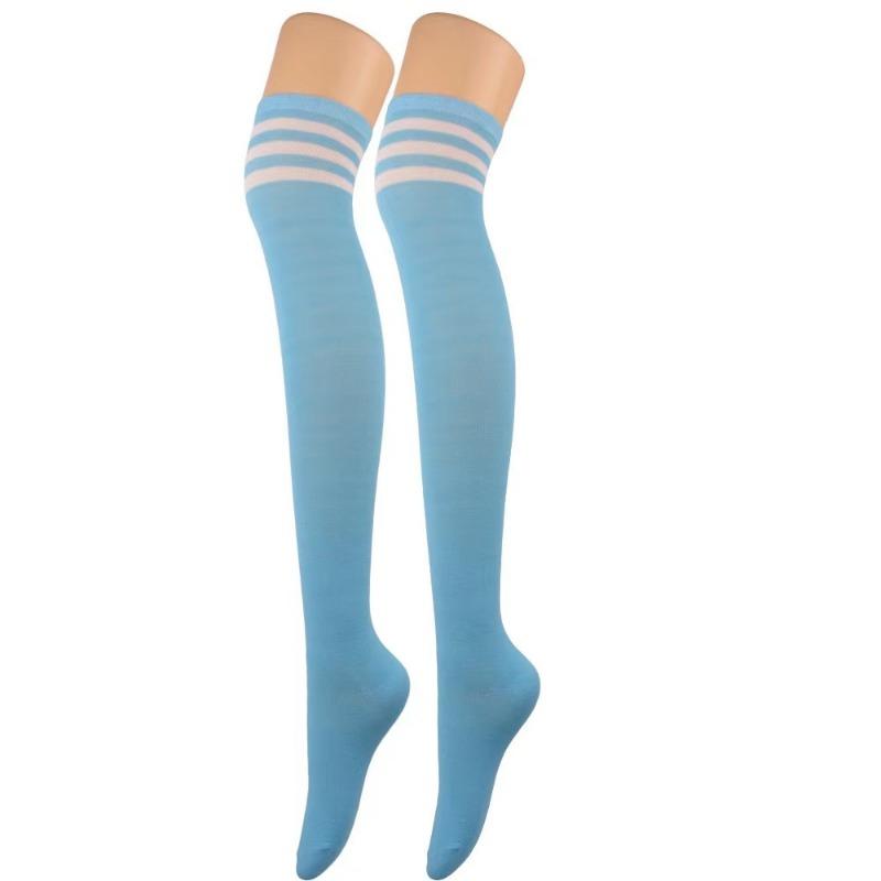 Woman Cosplay Stockings Red White Strips Lolita Long Socks Over Knee Thigh High Socks Women Compression Socks