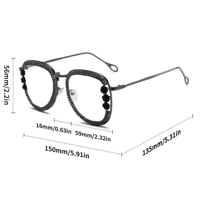 With Diamond Studded Anti Blue Light Glasses Fashionable and High-Quality Luxury Eyeglass Frames for Men and Women