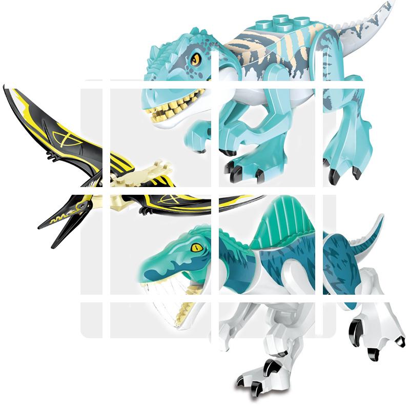 Velociraptor Triceratops Jurassic Dinosaurier Welt Indominus T-Rex Modell Zusammenbauen Pädagogische Bausteine Spielzeug für Kinder Geschenke