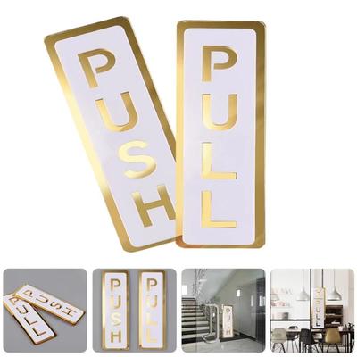 2 st Akryl Push&Pull Fönsterdörr Klistermärke 3D Push Pull Dörrskylt Skjutdörr Logotyp Heminredning