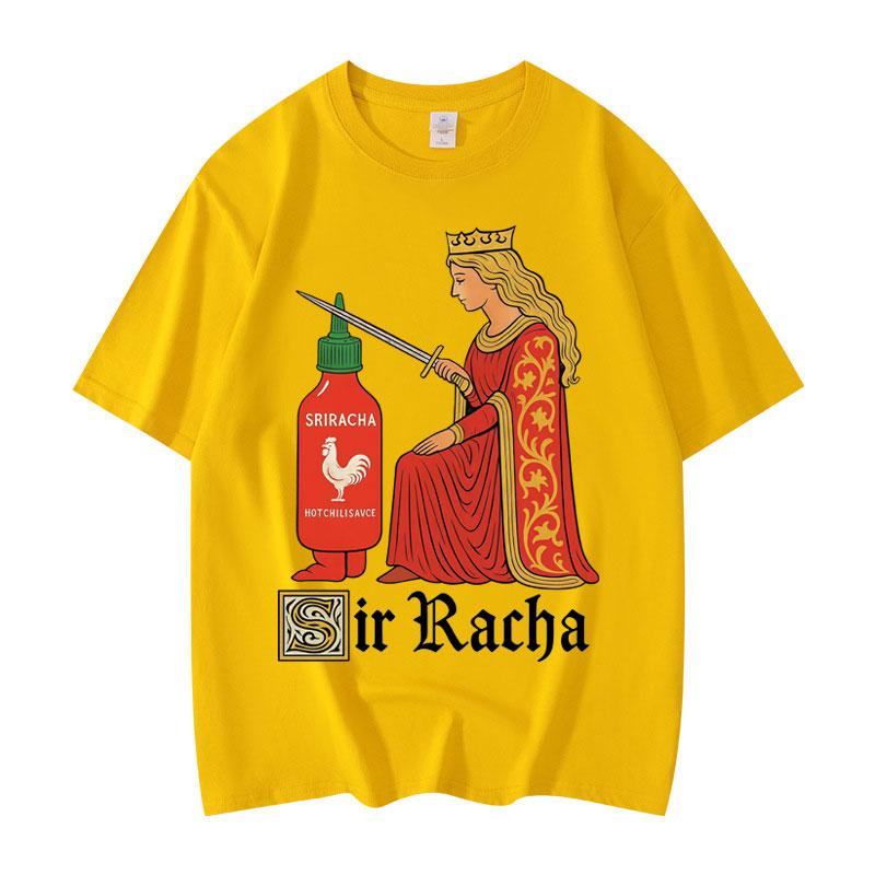 Sir Racha Funny Meme T-shirt Men Women Clothing Y2k Fashion Short Sleeve T-shirts Summer High Quality Cotton Oversized T Shirt
