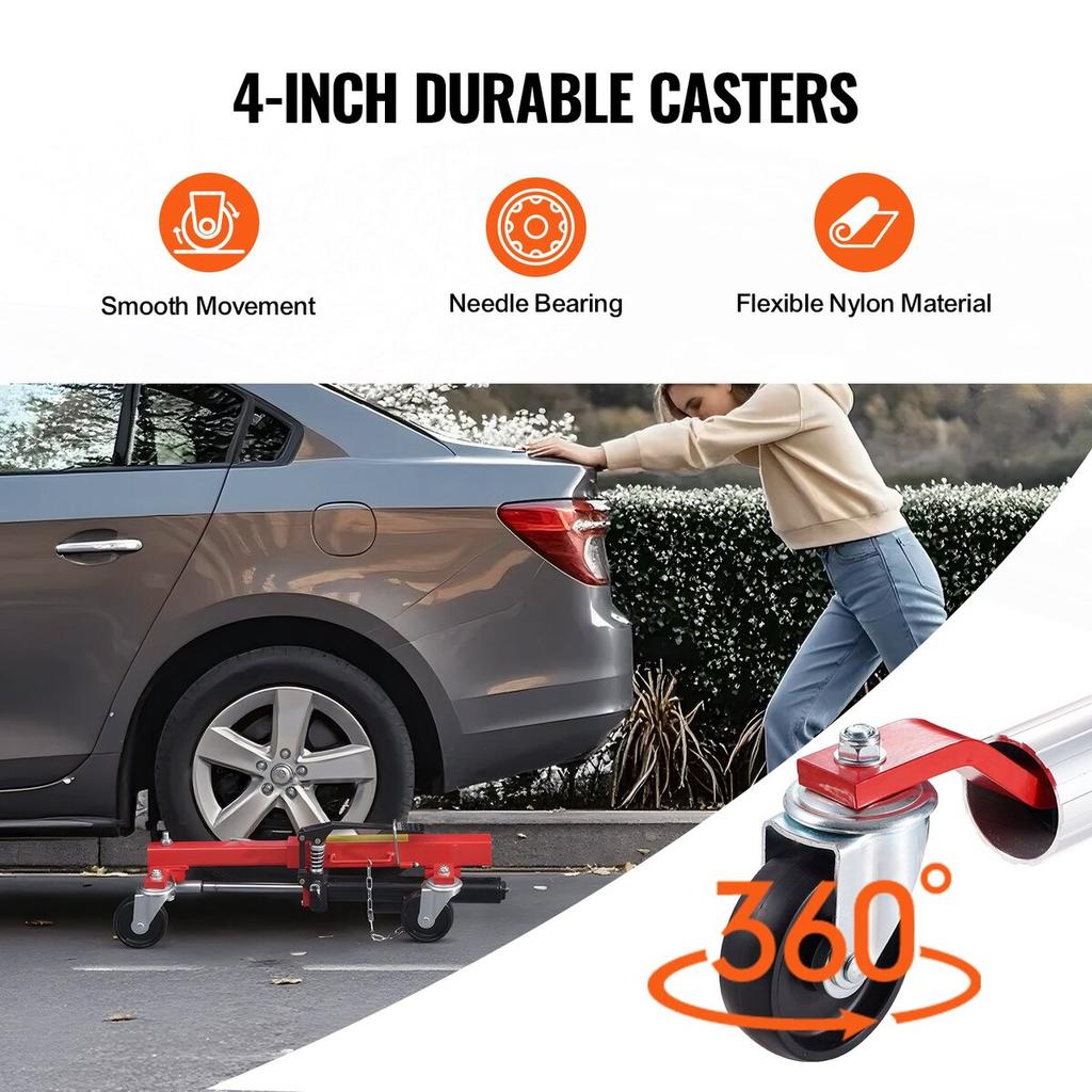 Wheel Dolly Heavy Duty Vehicle Positioning Tire Car Lifter 1500Lbs 4 Pack