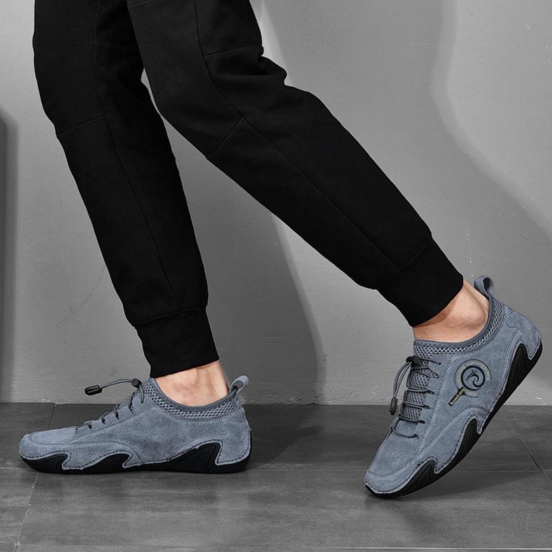 Pánské ručně vyráběné kožené tenisky Outdoorová vycházková obuv Prodyšná Šněrovací vycházková obuv pro řidiče