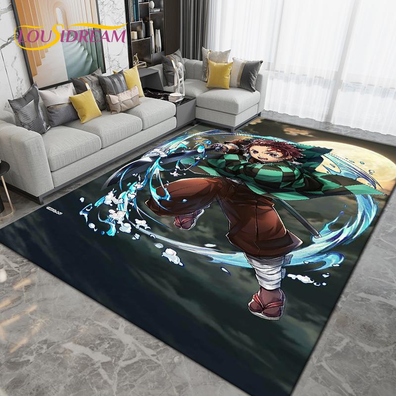 Cartoon Demon Slayer Area Rug Large,Carpet Rug for Living Room Children's Room Decoration,Kids Play Crawl Non-Slip Floor Mat