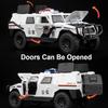 1:32 Dongfeng MengShi Sabertooth Model Police Car Toys Metal Diecast Off-road Vehicles Sound Light Pull Back for Boys Kids Gifts