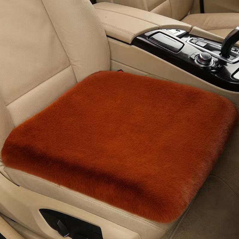 Winter Plush Car Seat Cushion Set: Thick Short Pile, Wool, Rabbit Hair, Non-Slip, 3-Piece
