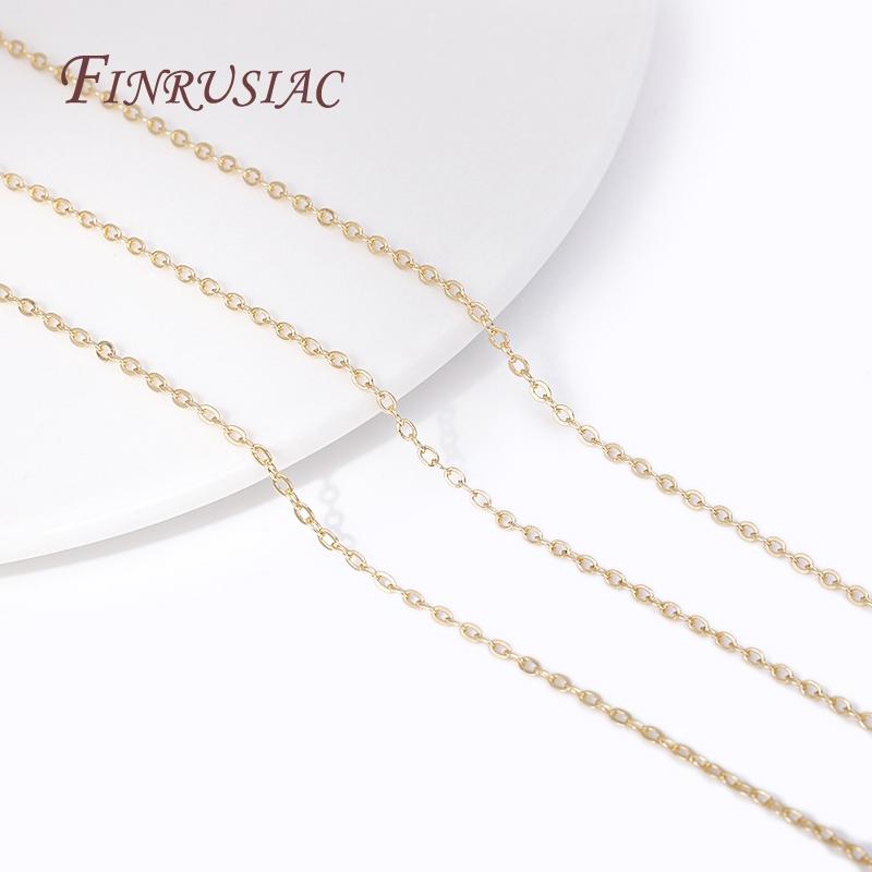 14K Gold Plated Spool Chains For DIY Handmade Jewellery Making Supplies Multi Styles Metal Bulk Chains Wholesale High Quality