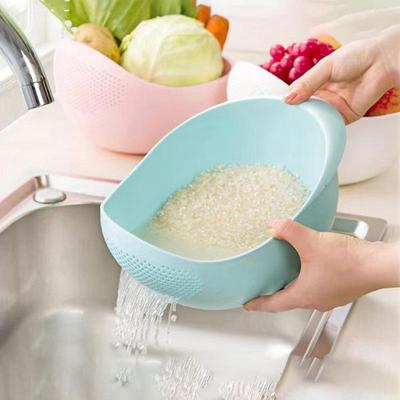 Plastic Rice and Vegetable Washing Basket, Drain Basin, and Fruit Sieve