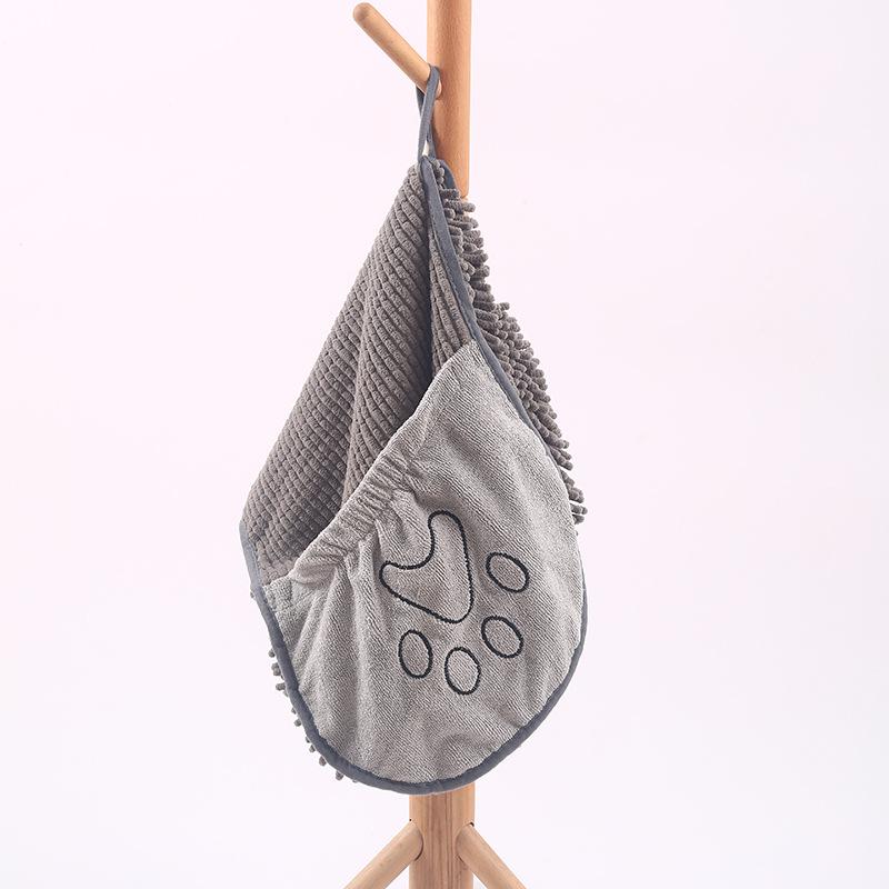 Pet Absorbent Towel Chenier Pocket Towel Cat Dog Gloves Bath Towel Cleaning Supplies