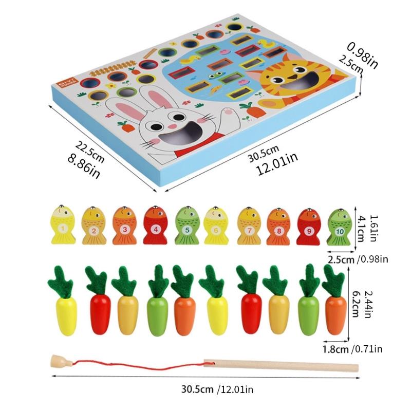 Early Learning Puzzle Toy For Kids Interactive Fishing And Carrot Harvesting Activity Toy for Hand Eye Coordination