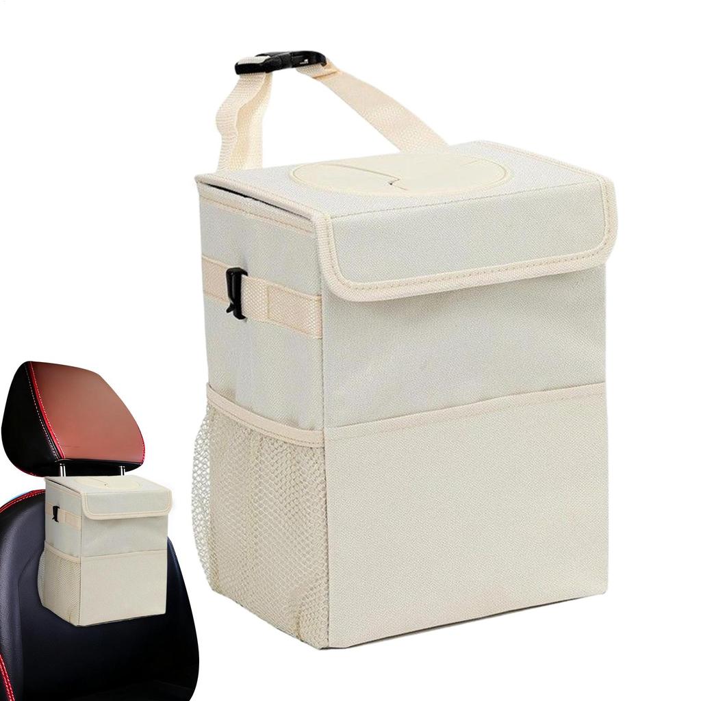 Portable Car Trash Can Leakproof Backseat Organizer Bag Waterproof Folding Trash Can Multifunctional Hanging Auto Organizer