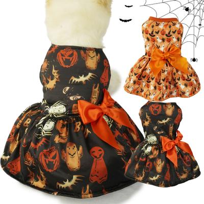 Elbise Kabak İskelet Desenli Papyon Köpek Kostümü Partiler Cosplay Fotoğrafçılığı İçin Mükemmel