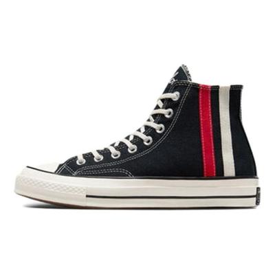 Chuck 70 High Archival Stripes - Black Unisex Sneakers Red Vintage-White A07441C