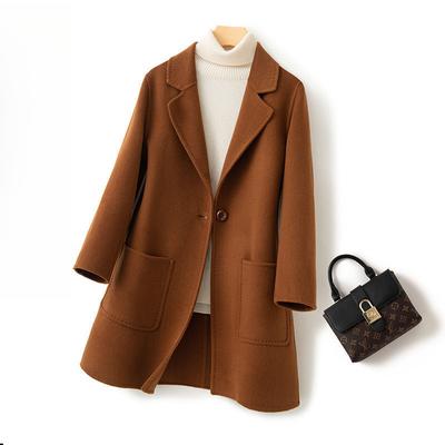 Woolen Coat Women's Medium and Long Autumn and Winter New Temperament Small Loose Coat