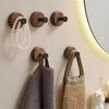 Self-adhesive New Simple Solid Wood Hook Walnut Hanging Hanger Bathroom Wall Hook Bedroom Coat Storage Rack Home Towel Key Decor