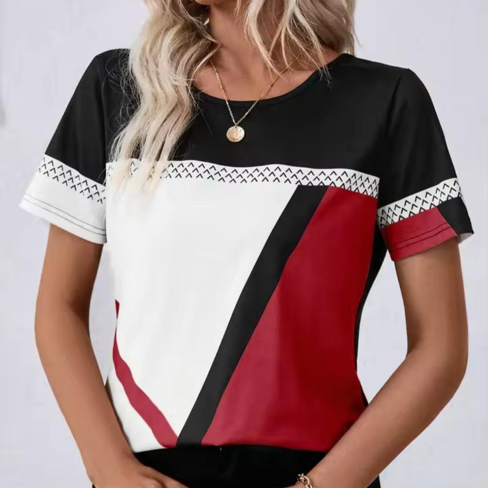 Women's Tee - Neon Tropical Beach & Moon Graphic, Dreamy Cosmic Design for Casual Daily Wear