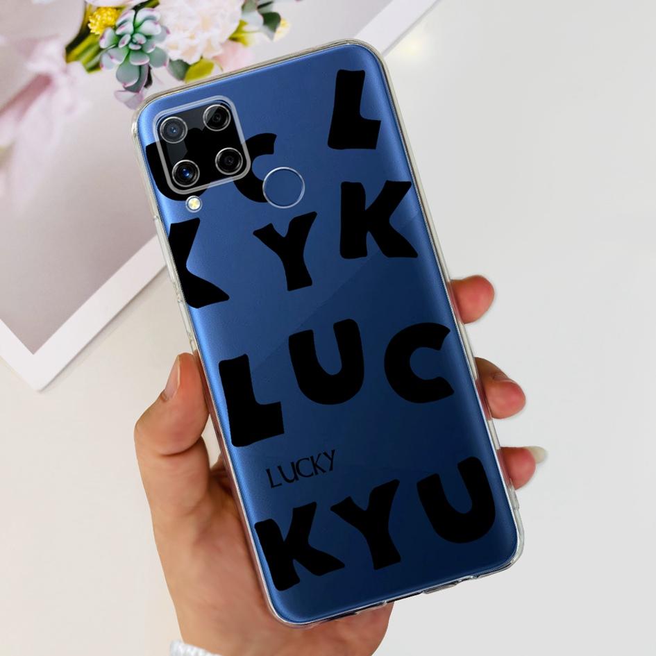 For Realme C15 Case Fashion Marble Butterfly Flower Soft TPU Phone Case For Realme C15 RMX2180 RMX2195 Coque C 15 Silicone Cover