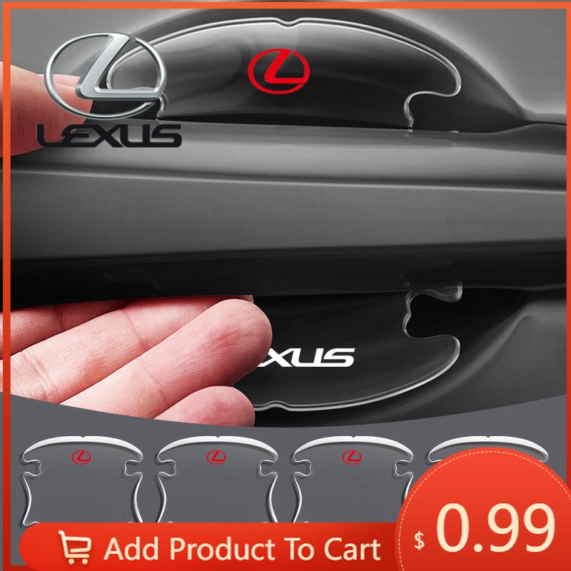 Interior Stickers Car Door Handle Bowl Transparent Sticker Anti-collision Protection Strips For Lexus EX300H RX450H IS300H ES300