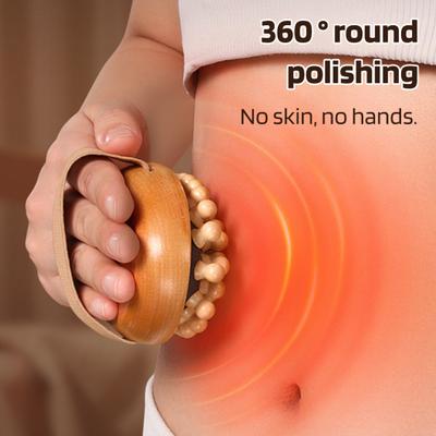 Spazzola Massaggio Corpo in Legno con Cinghia per Mano Ergonomica Uomini Donne Meridiani Spalla Collo Corpo Massaggiatore Anti-Cellulite Spazzola Strumento Guasha