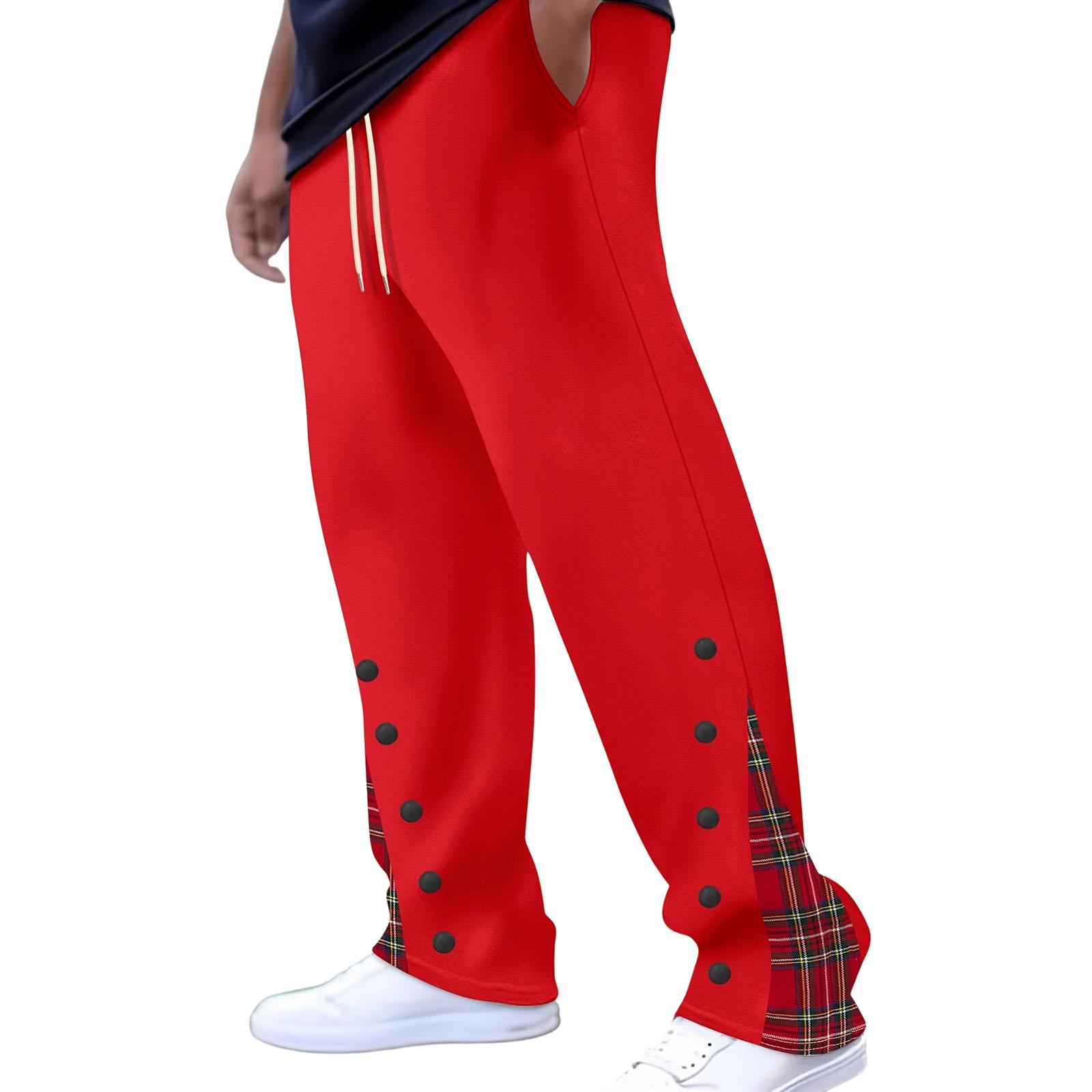 

Мужские Уличные Спортивные Свободные Брюки Рабочая Одежда с Большим Карманом L красный