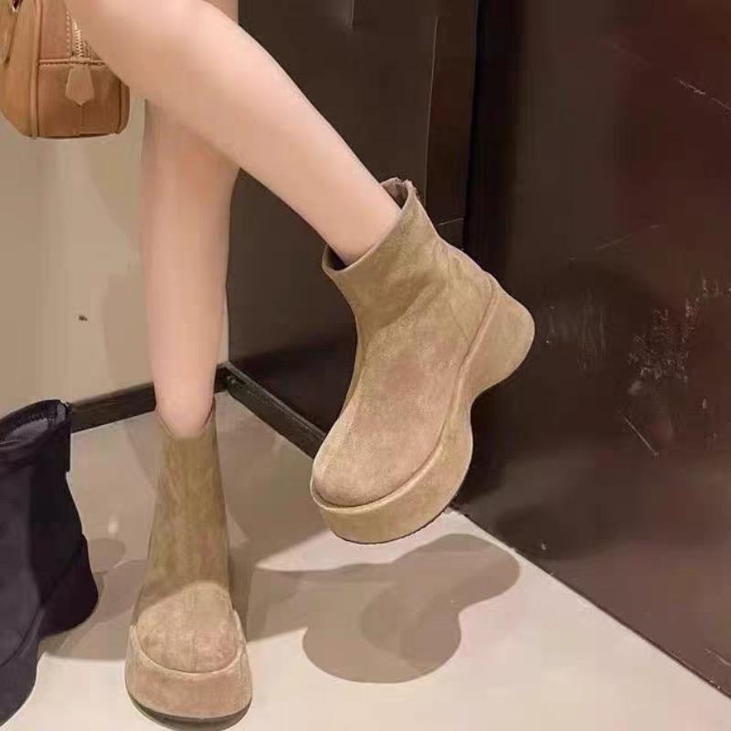 High Heels Women Ankle Boots Fashion Platform Suede Shoes Sport Winter Short Boots 2025 Designer Dress Botas Mujer De Zapatos