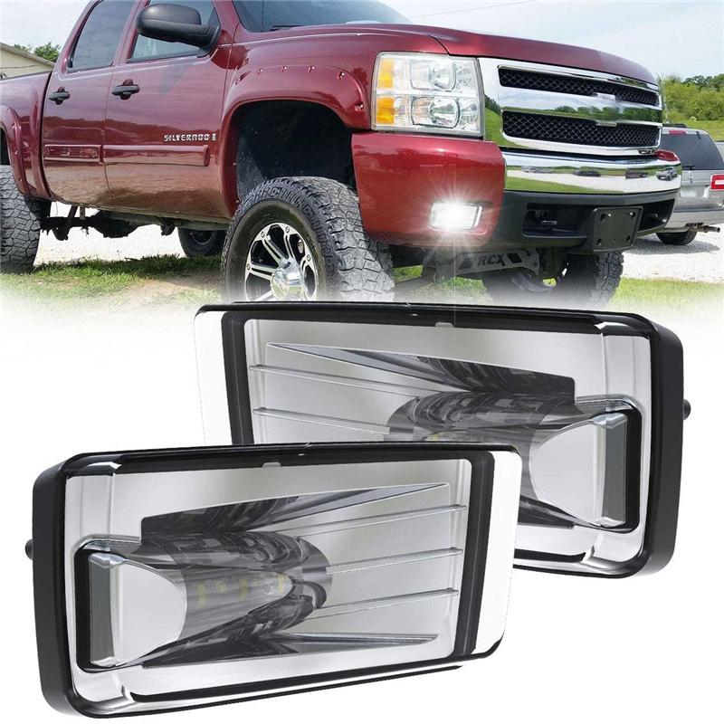 New LED Fog Lights w/ 5202 Bulbs Assembly For CHEVY GMC YUKON 2015-2016 Black Sliver Lights w/ 5202 Bulbs Fog Lamps Assembly