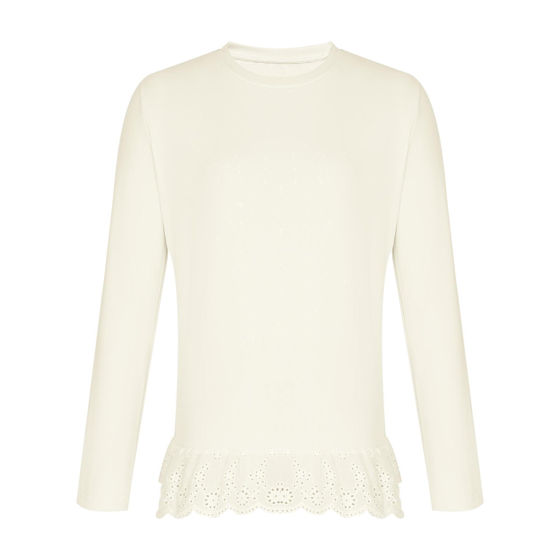 Solid Color Plush Round Neck Lace Trim Long Sleeve Women s Slimming Top Extra Large