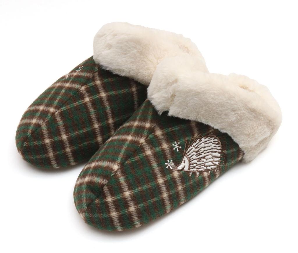 Lisa Larson Hedgehog Check Napoleon Shoes Nordic (Green, Large) [Cute Style]