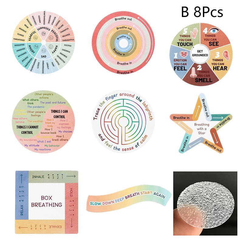 

Kids Favors Breath Calm Anxiety Sensory Stickers Anti Stress Tactile Calm Stickers Self Adhesives Decals For Stationery Sticker as the picture