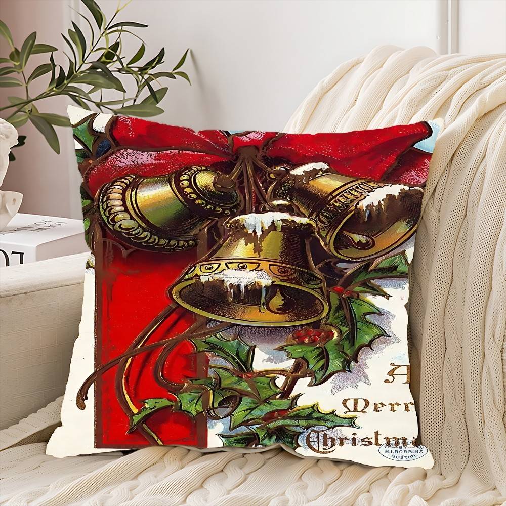 Weihnachtsglocke Kissenbezug Überwurf Kissenbezug Nordisch Vintage Stil Kissenbezüge Zuhause Wohnzimmer Sofa Couch Sitz Dekoration