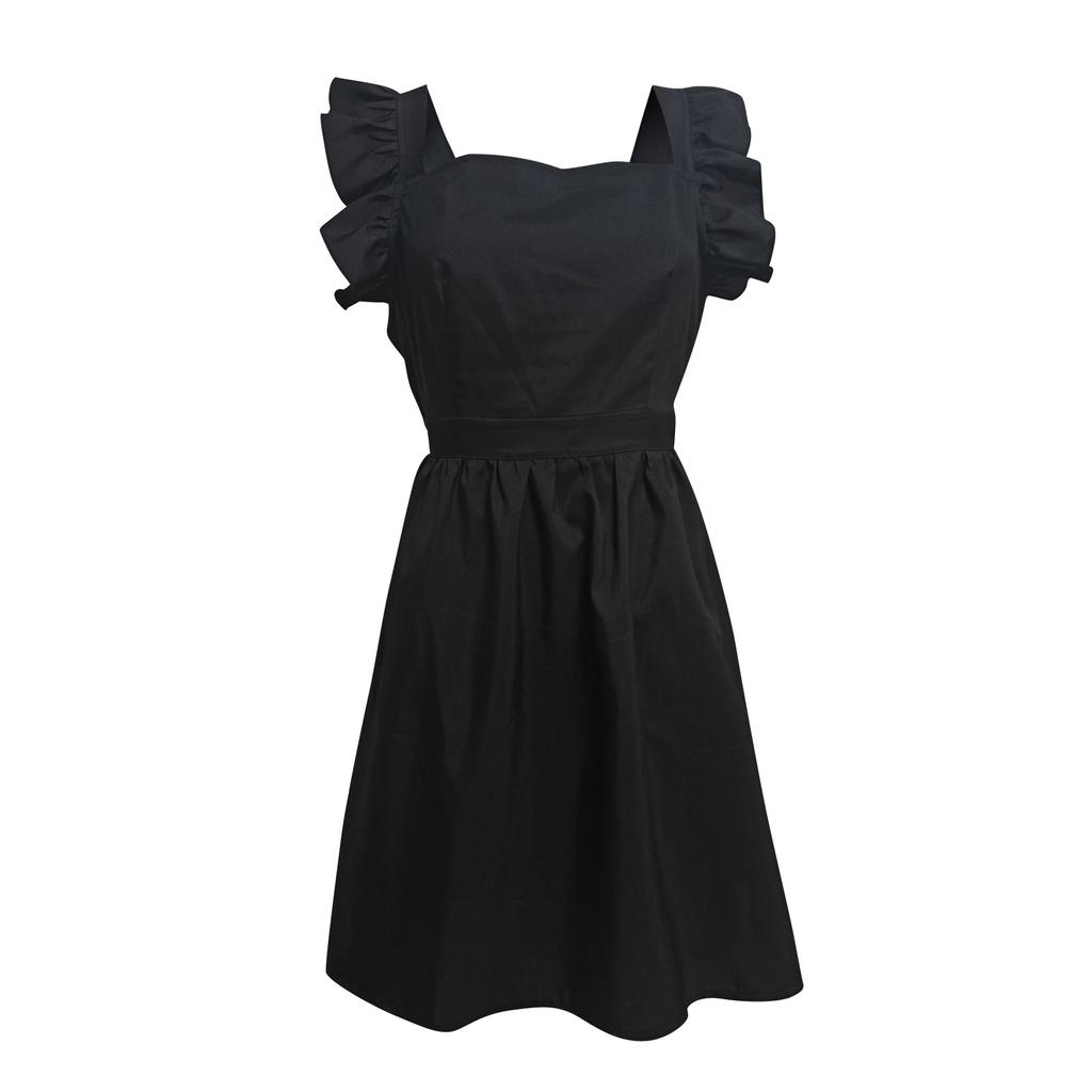 Rochie de damă, ocazională, sexy, într-o linie, cu gât, culoare uni, fără spate, cu volane