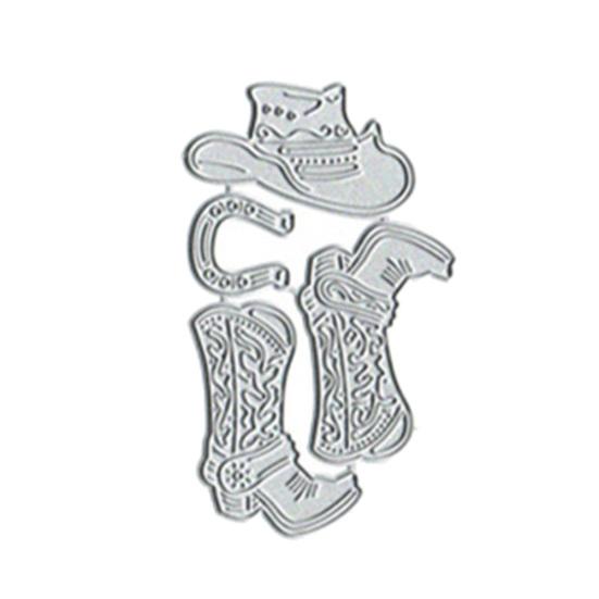 

Ковбойські чоботи. Капелюх. Металева матриця. DIY. Скрапбук. Виготовлення листівок. Трафарет. Форма