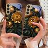 Prosperous Golden Peony For Samsung Galaxy S20 FE S21 S22 S23 Plus S24 Ultra 25Ultra S21+ S9+ S22Plus Golden Glass Phone Case