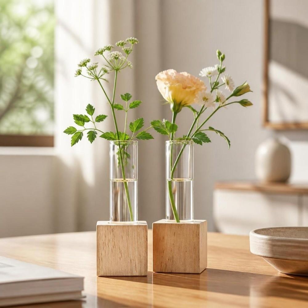 Home Decoration Glass Tube Vase Minimalist Flower Holder Hydroponic Flower Vase Indoor Planting