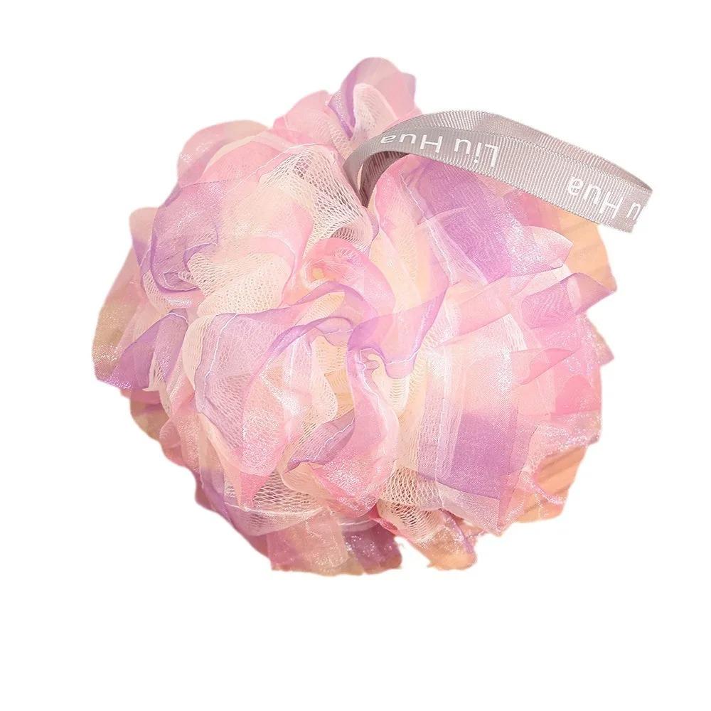 Dreamy Dazzling Color Bathing Flower Foaming Sponge Bubble Wisp Body Exfoliating Shower Flowers Mesh Ball Body Wash Skin Cleaner