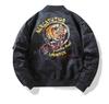 MA1 Air Force Bomber Jacket: Airplane & Tiger Embroidery, Plus Size, Workwear Outerwear