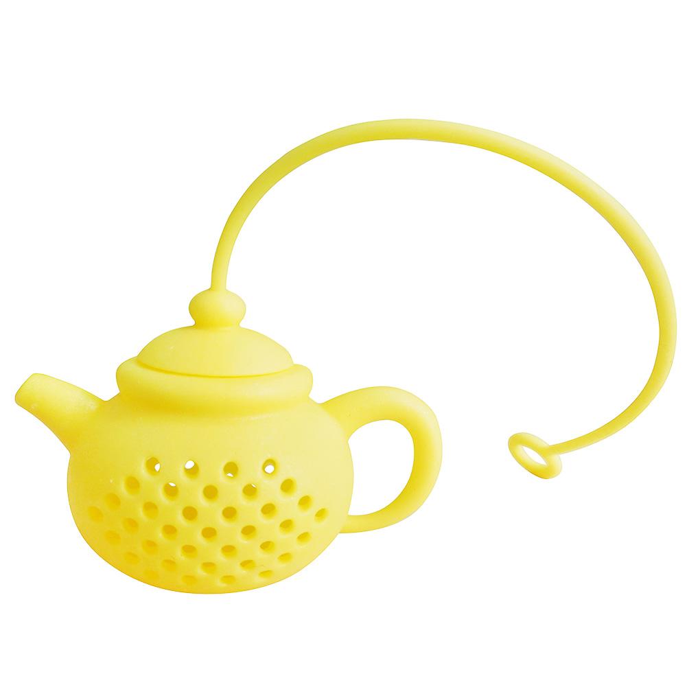 Teapot Shape Tea Filter Reusable Silicone Tea Strainer with Long Handle Tea Steeper for Loose Tea Spices and Seasonings