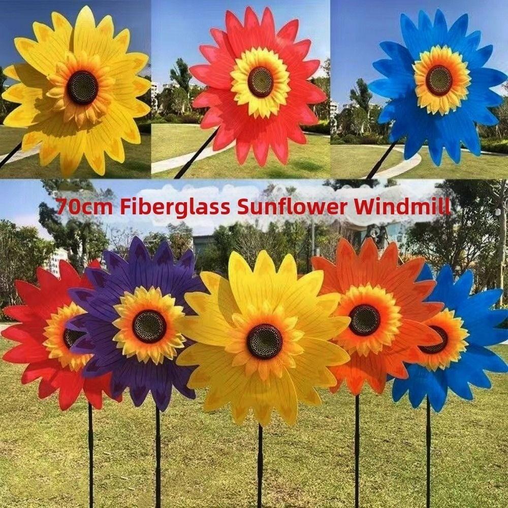 Mehrfarbige Sonnenblumen-Windmühle PVC Garten Hof Windspiel Outdoor Party Picknick Deko