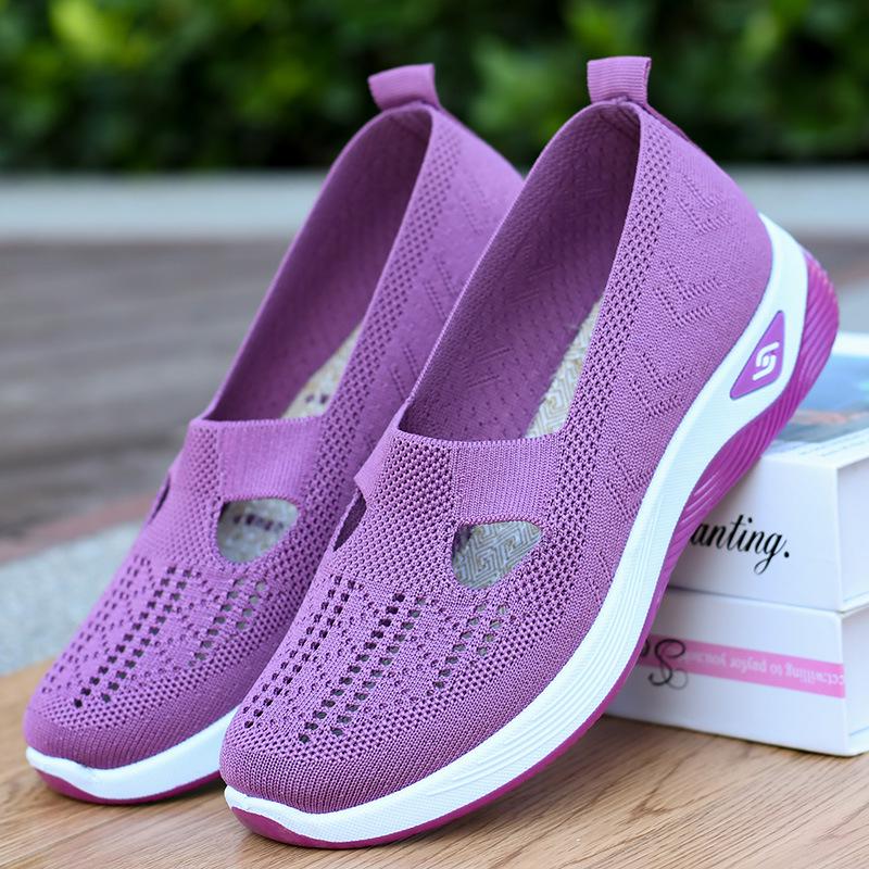 Breathable Plus Size Women's Mesh Casual Shoes - Comfortable Footwear for Middle-Aged & Elderly Moms