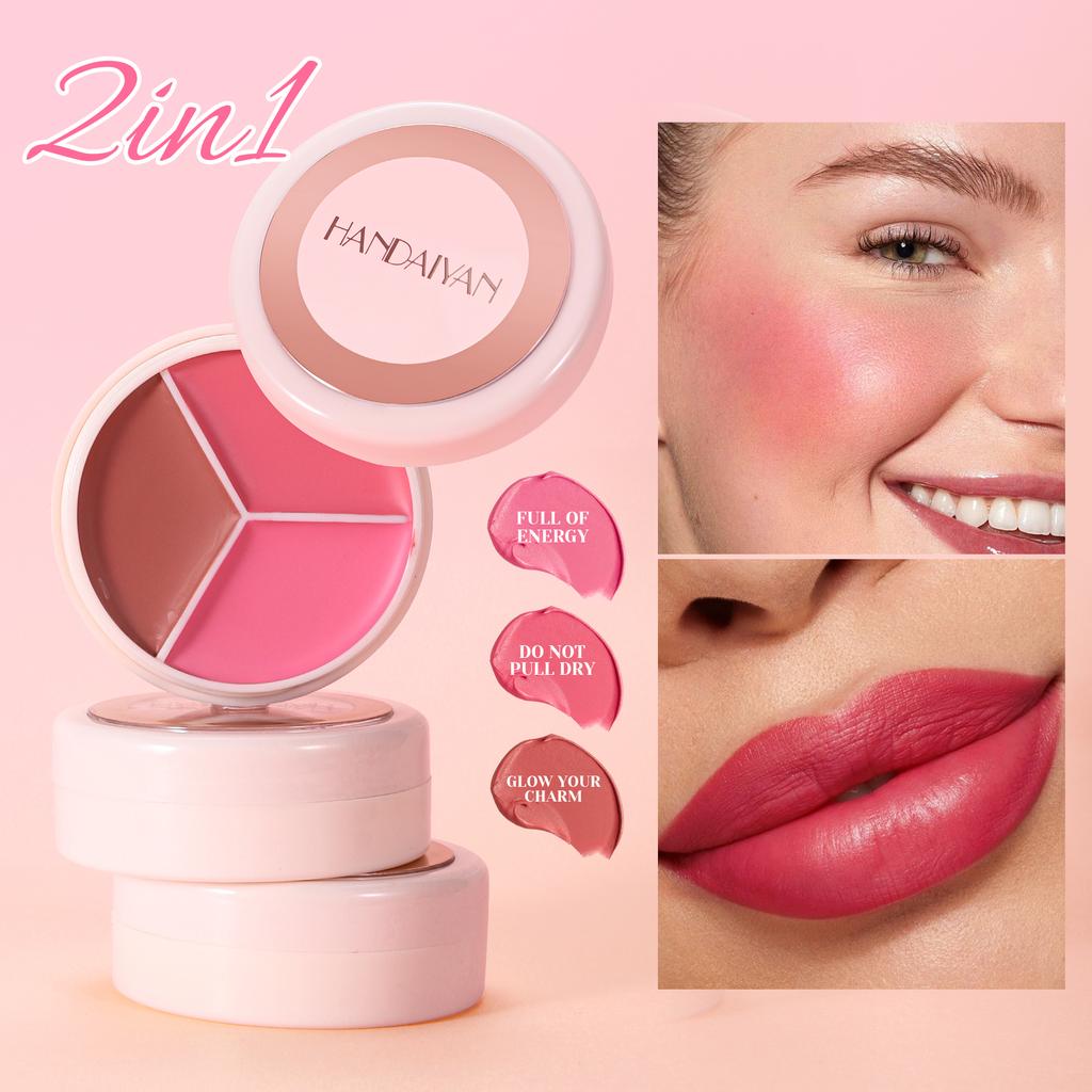 Dreifarbiger Rouge Natürliche Farbwiedergabe Zart Nicht staubend Mattes Rouge Haltendes Make-up Klare Vitalität Mädchen Rouge